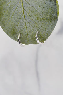 James Collection White Rhodium Plate 12mm Heptagon Huggie Hoop Earrings