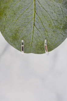 James Collection White Rhodium Plate 12mm Heptagon Huggie Hoop Earrings