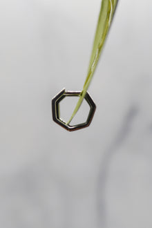 James Collection White Rhodium Plate 12mm Heptagon Huggie Hoop Earrings