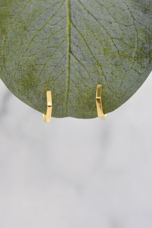 James Collection 14K Gold Plate 12mm Heptagon Huggie Earrings