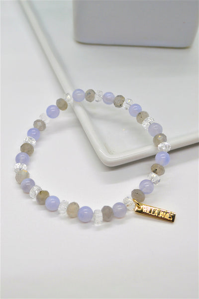 Grief and Comfort 14K Plate Multi-Gem Single Stretch Bracelet