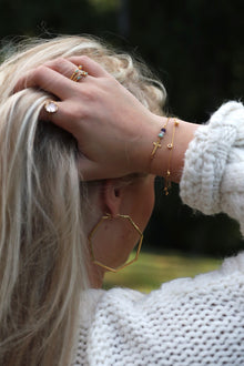 Corinthians Collection 14K Gold Plate Bold 2.5” 7-Sided Hoop Earrings